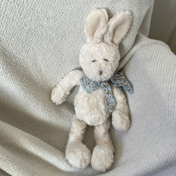 GUND Easter Bunny Plush Bunny Rabbit Plush Floral Cotton Bow Tie 14” - Picture 1 of 6